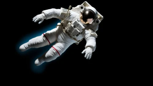 Astronaut Floating in Space on a Dark Background - Captivating Image