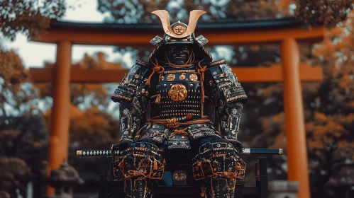 Ancient Samurai Warrior Sculpture