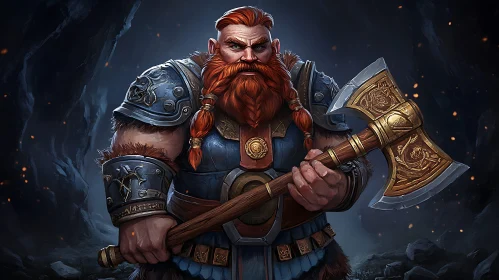 Battle-Ready Dwarf Warrior Portrait