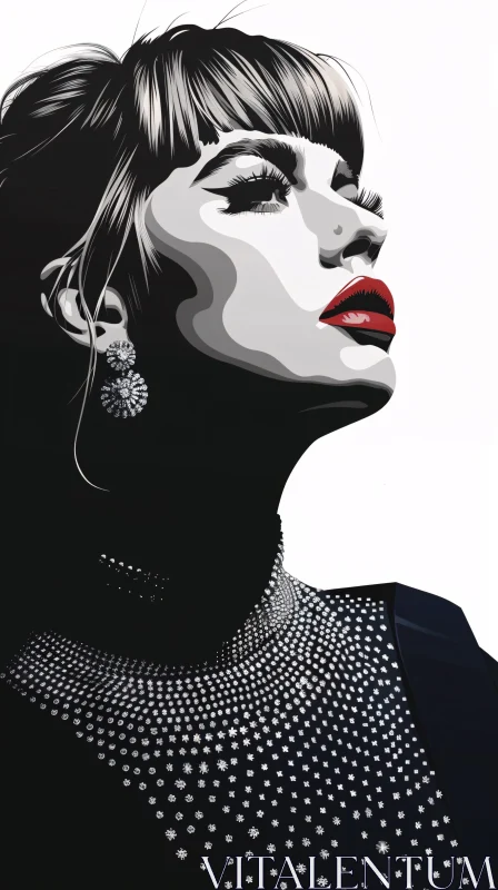 Taylor Swift Monochrome Elegance AI Image