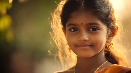 Radiant Girl in Traditional Attire