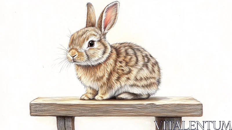 Adorable Rabbit Artwork on Stand AI Image