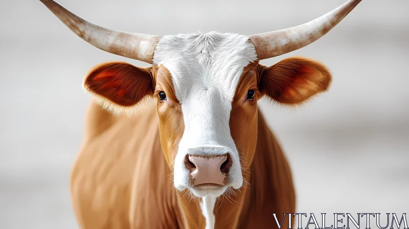 Staring Cow with Horns AI Image