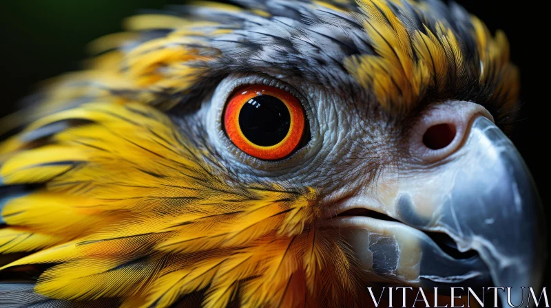 Intense Close-up of Parrot with Photorealistic Eye AI Image