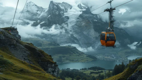 Switzerland Mountain View: Dark Orange and Aquamarine Adventure