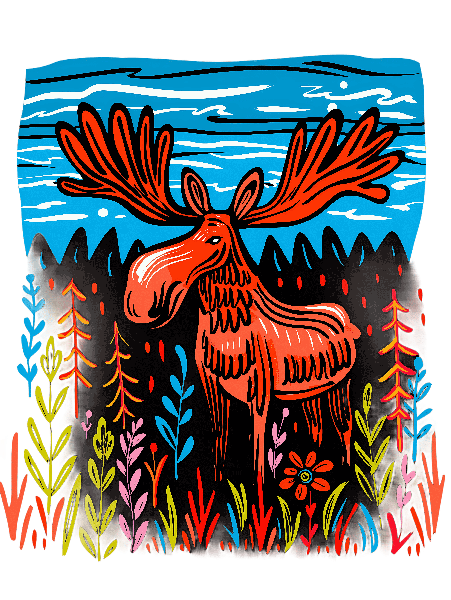 Vivid Moose Art for Apparel