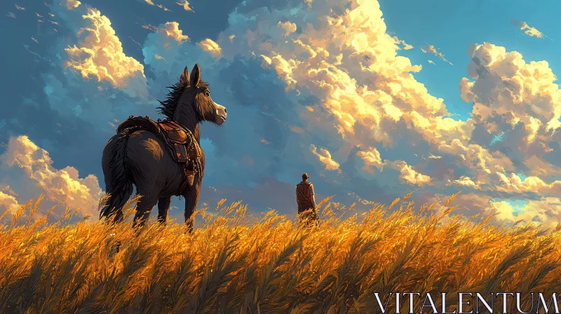 Countryside Clouds and Wheat