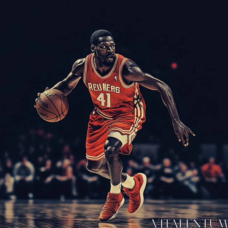 Athlete Dribbling Basketball