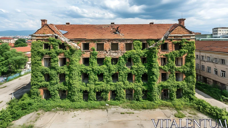 Ivy-Covered Ruins: A Building in Decay