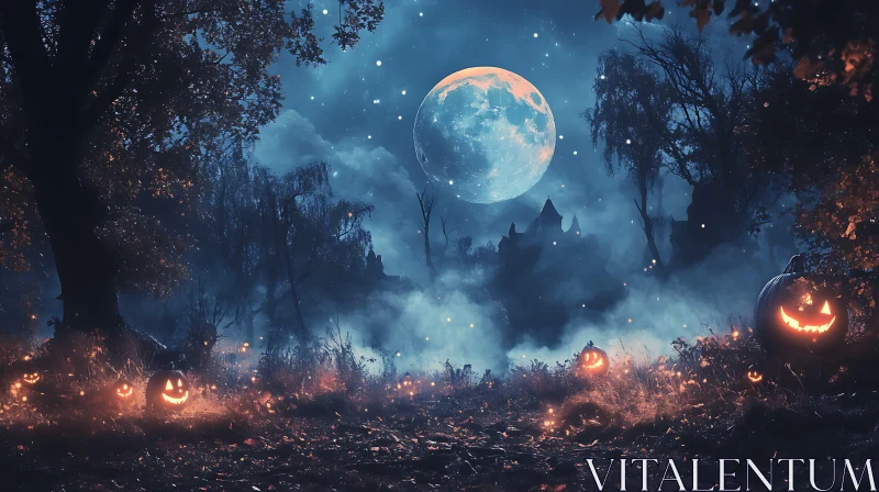 Halloween Moonlit Pumpkin Patch
