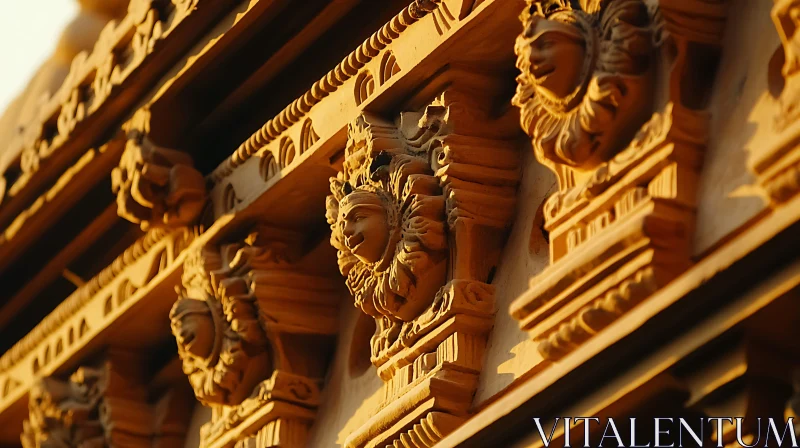 Ornate Facade with Carved Stone Faces