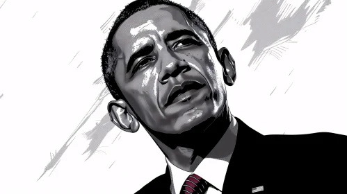 Monochrome Portrait of Barack Obama