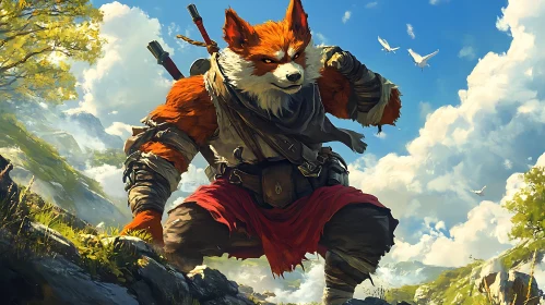 Fantasy Fox Warrior Scene