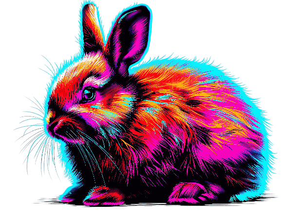Vibrant Rabbit Graphic