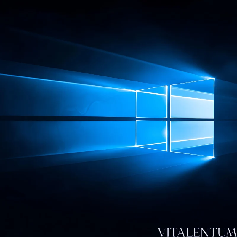 Modern Blue Windows Logo with Light Effects