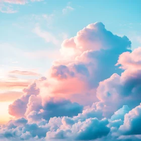 Dreamy Pastel Clouds in the Morning Sky