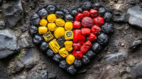 Stone Heart Belgium Flag Art