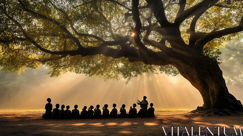 Golden Light Under the Tree
