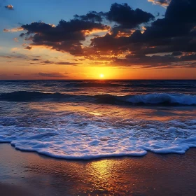 Seascape Sunset Reflection
