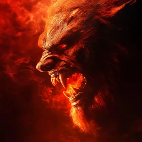 Monster Unleashed: A Werewolf's Ferocious Roar
