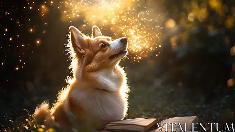 Enchanted Corgi with Golden Light
