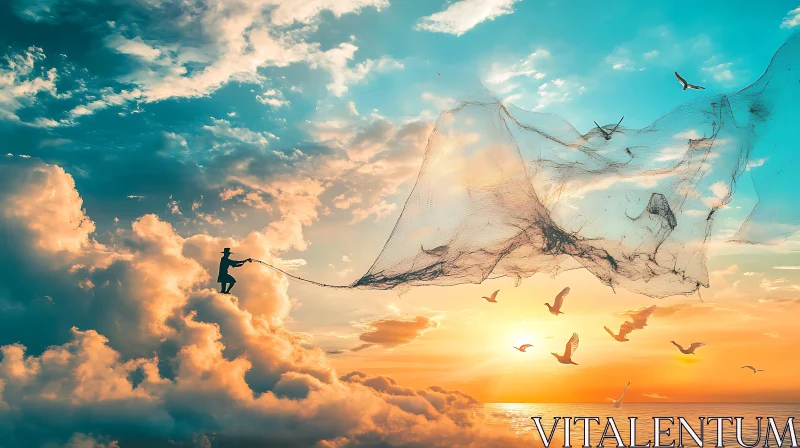Surreal Cloud Fisherman
