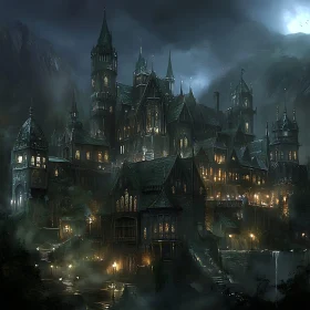 Mysterious Castle in the Mist