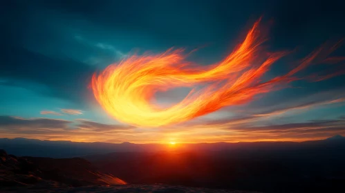 Fiery Sky Phenomenon at Sunset