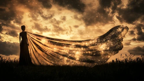 Woman with Starry Cape