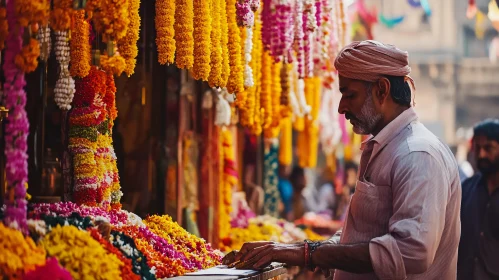 Man in Flower Market
