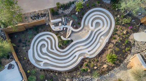 Garden Labyrinth Aerial Perspective