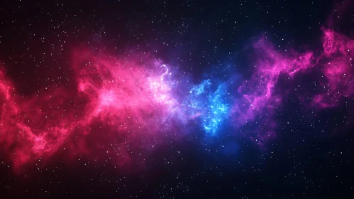 Nebula's Colorful Starry Expanse