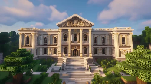 Minecraft Grand Building with Columns