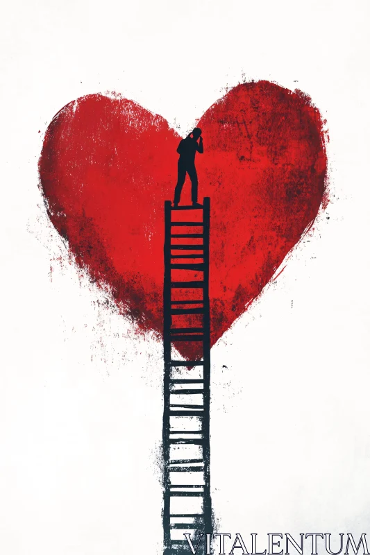 Silhouette Reaching for Love Art
