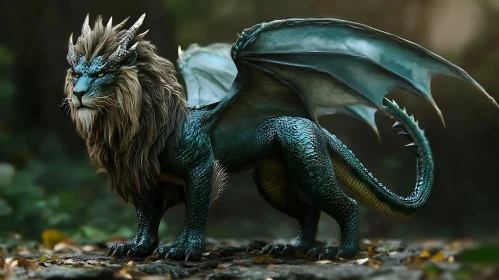Fantasy Chimera: Lion and Dragon Fusion