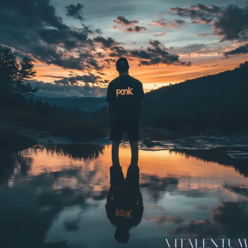 Still Water Sunset Silhouette