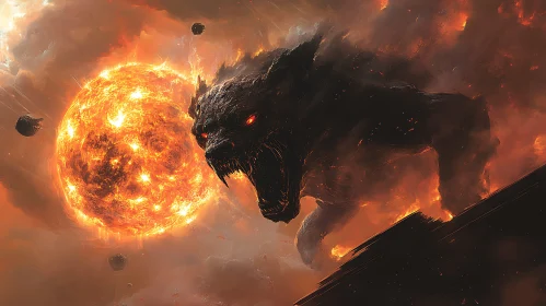 Monster in the fire