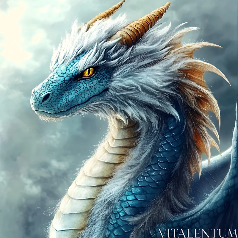 Azure Dragon with Golden Eyes