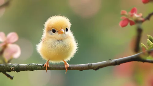 Tiny Bird Perched on a Branch