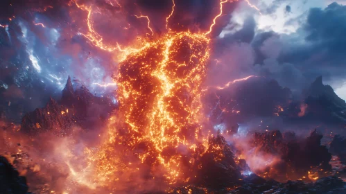 Mountain Volcano Eruption
