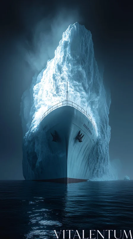Frozen Ship: An Iceberg Encounter AI Image