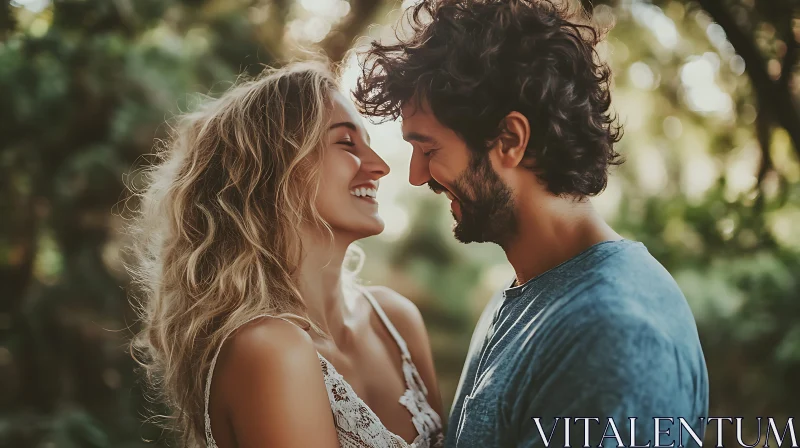 Romantic Moment Between a Man and Woman