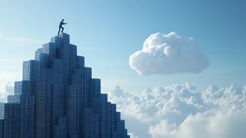 Man on Building Peak