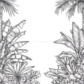 Black and White Tropical Botanical Design