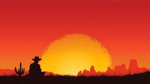 Western Sunset Silhouette