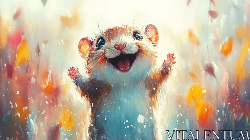 Cheerful Hamster Illustration