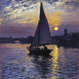 Evening Sailboat Scene