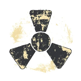 Worn Radioactive Hazard Sign