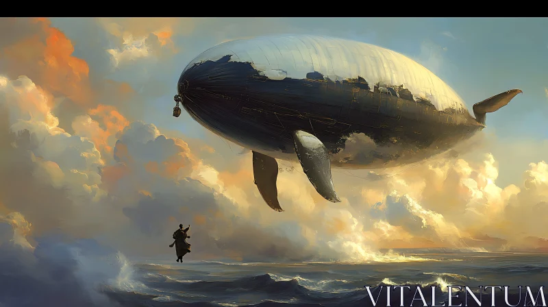 Surreal Whale Airship Flight