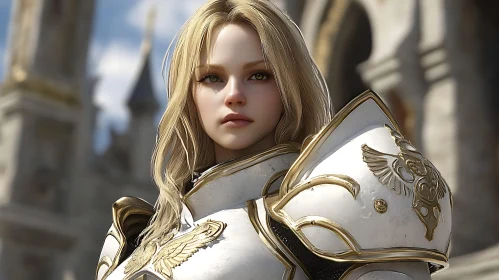 Female Knight in White Armor